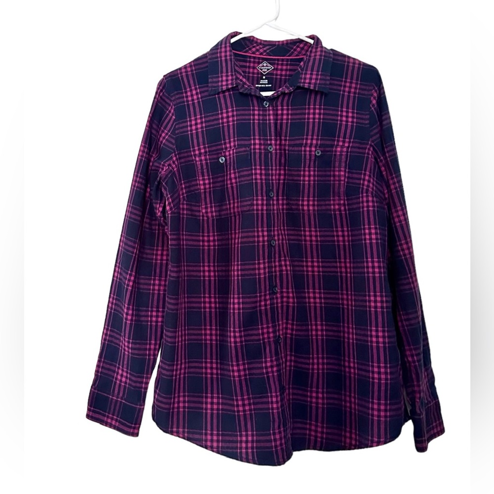 St. John’s Bay Plaid Button-Down Shirt Women’s Size Medium